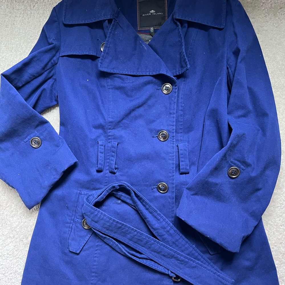 River Island Royal Blue Trench Coat